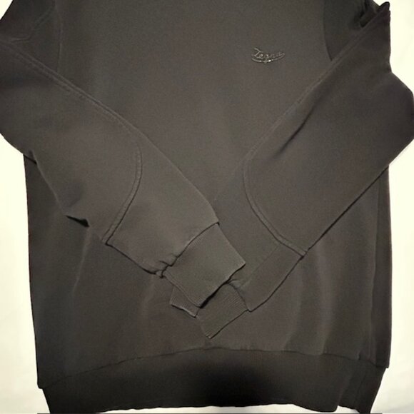 Ermenegildo Zegna Men’s Black Crewneck Sweatshirt – Size L – Raised Logo Detail - Picture 9 of 10